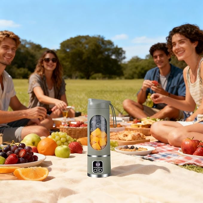 Portable Juicer | 450ml Wireless Mixer with LED DisplayPortable Blender Cup | for Home Gym Kitchen Beach School Camping Hiking Picnic Vacation Apartment Dorm