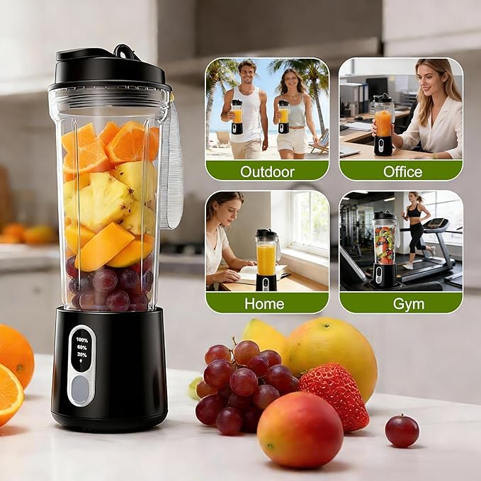 Portable Blender for Smoothies Personal Blender: 500ML Electric Juicer 300 Watt Small Blenders for Shakes and Smoothies Portable juicer for Baby Food Travel Beach Office Sports