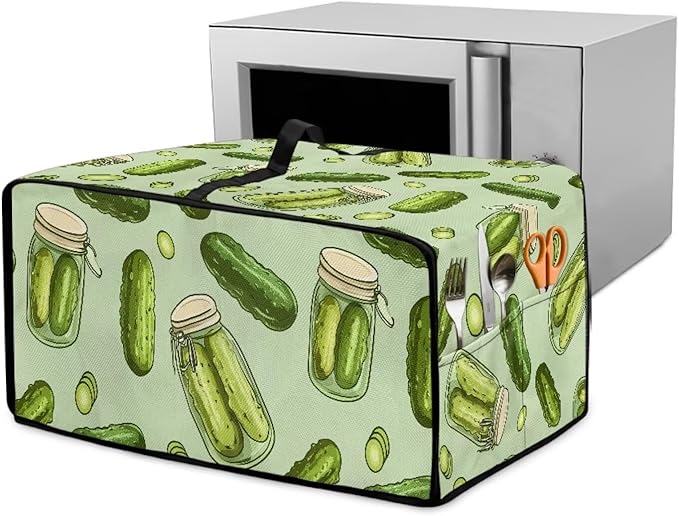 Doojoayie Cucumber Toaster Cover 4 Slice Small Appliance Dust Protector Bread Making Machine Cover Compatible with Toaster/Kitchen Appliance 18.5x14.5x 9