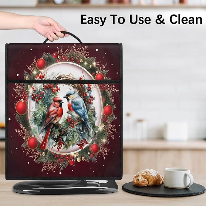 cfpolar Kitchen Aid Mixer Cover Compatible with 6-8 Quarts Christmas Ball Cardinal Stand Mixer Cover Kitchen Aid Mixers Accessories Appliance Organizer Bag Dust Covers with Zipper Pocket