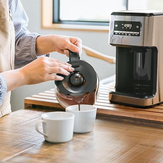 Coffee Maker 14-Cup Programmable Drip Coffee Makers with Reusable Filter &amp Keep Hot Plate Auto Pause Small Coffee Machines with Coffee Pot Timer Self-cleaning for Home Stainless Steel