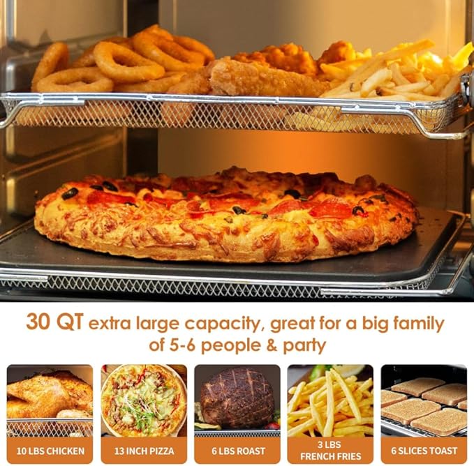 NUWAVE Bravo XL Air Fryer Convection Toaster Oven Countertop 112-in-1 Smart Grill Combo with Original Flavors &amp Marks Adjustable Heating Zones for Pizza Roast Bake 50-500°F Stainless Steel