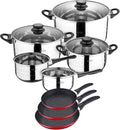SAN IGNACIO PK356 Kitchen Battery 8 Pieces and Set of SARTENS San Ignacio-8-piece pan red Glass Chrome