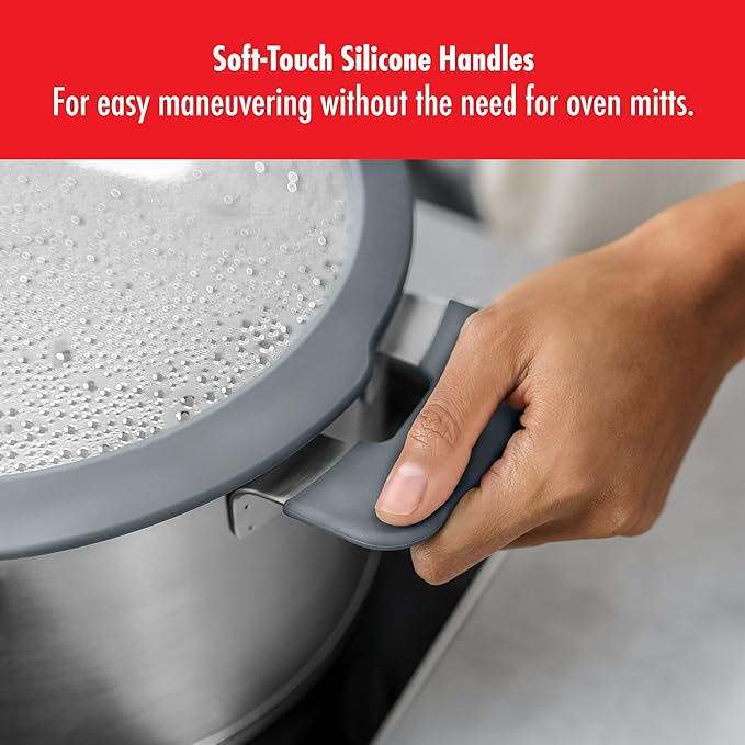 ZWILLING Simplify 9-pc Cookware Set Premium Stainless Steel Pots and Pans Set for Kitchen Induction Cooktops &amp BBQ Sides Oven Safe Dishwasher Safe Grey Handles
