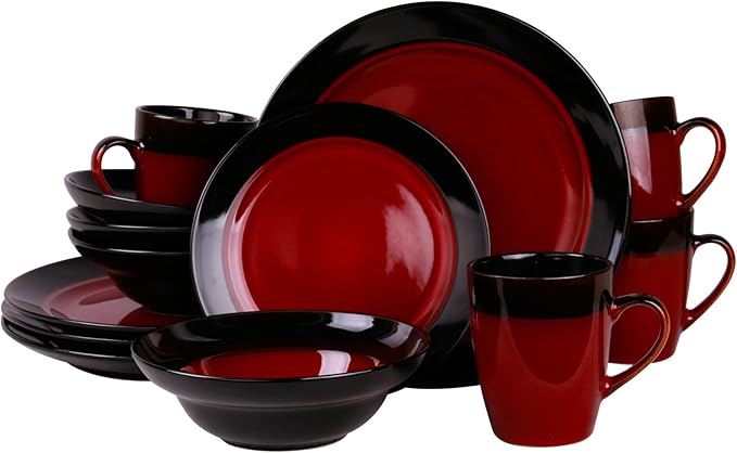 Elama’s Tanizia 16 Piece High Gloss Dinnerware Set