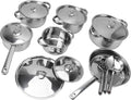 Srliya Stainless Steel Cookware Set with Pots Saute Pans &amp Lids Complete Kitchen Cooking Set for Home Use