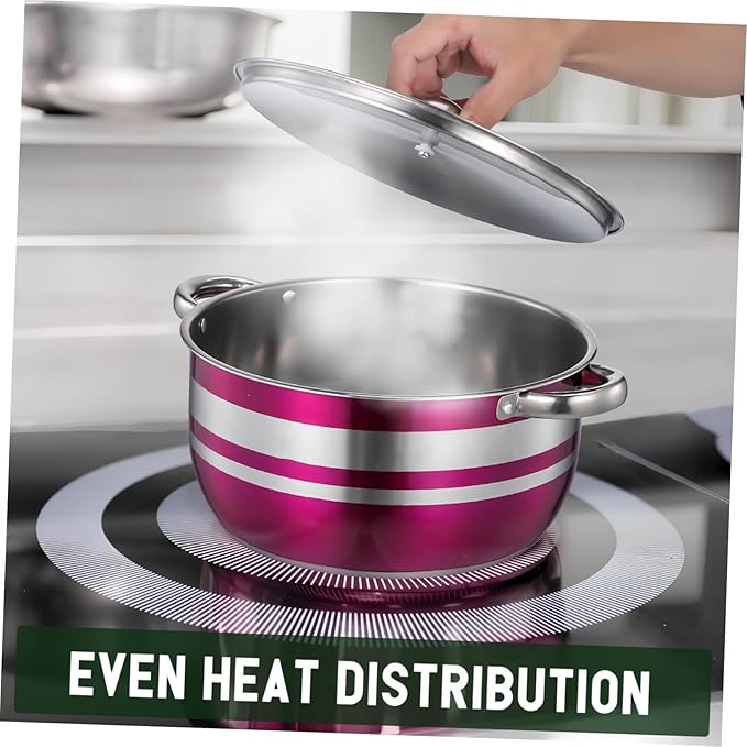 4pcs Stainless Steel Pot Set with Bottom Induction Compatible Stock Pots for Pasta Soup Cooking Kitchen Cookware for Home and Restaurant