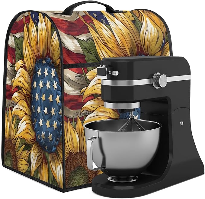 cfpolar Kitchen Aid Mixer Cover Compatible with 6-8 Quarts Sunflower American Stand Mixer Cover Kitchen Aid Mixers Accessories Appliance Organizer Bag Dust Covers with Zipper Pocket