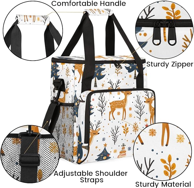 Magic Tree Xmas Coffee Maker Carrying Bag Portable Travel Storage Tote Bag Compatible with K-Mini or K-Mini Plus Single Serve Coffee Brewer Carrying Case with Multiple Pockets &amp Shoulder Strap