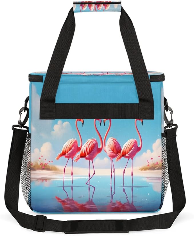Love Flamingo Blue Coffee Maker Carrying Bag for Keurig K-Mini or K-Mini Plus Storage Portable Coffee Maker Travel Bag