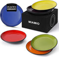 MIAMIO – 6 x Plate/Dinner Plate Set Stoneware Ceramic Tableware Set - Le Papillon Collection (Mixed 8 Inch)