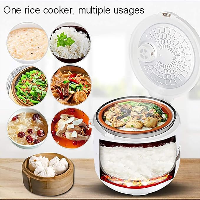 Rice Cooker Electric Rice Cooker with Non Stick Stainless Steel Removable Pot 2/3/4/5L Warming Function Free Measuring Mug And Scoop(2L)