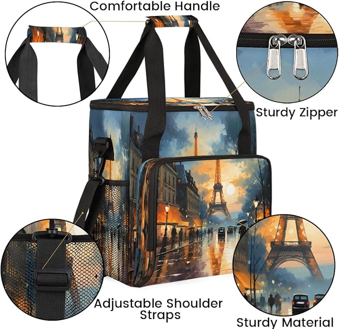 Paris Eiffel Tower Sunset Coffee Maker Travel Bag for K-Mini or K-Mini Plus Single Serve Coffee Brewer Portable Storage Tote Case for Tarvel