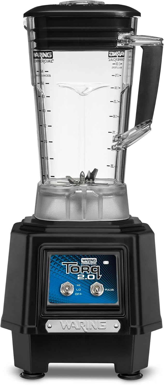 Waring Commercial TBB145P6 TORQ 2 Horsepower Blender 2 speed Toggle Switch Controls with 64 oz. BPA Free Container 120V 5-15 Phase Plug Black