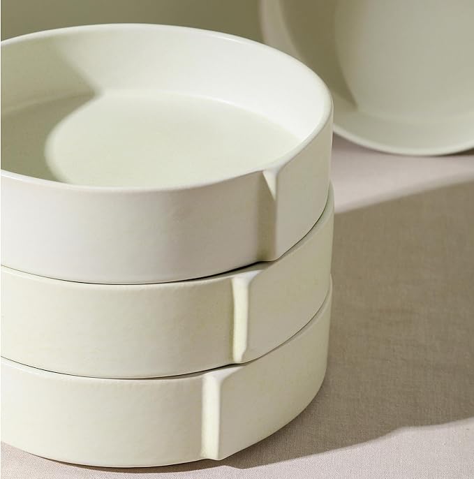 Stone Lain Bao 4-Piece Pasta Bowl Set Stoneware Beige
