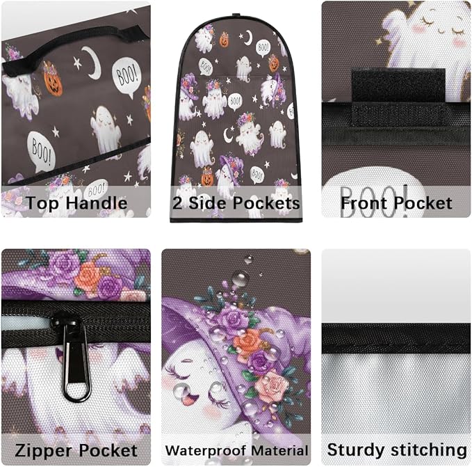 cfpolar Kitchen Aid Mixer Cover Compatible with 6-8 Quarts Halloween Cute Ghosts Stand Mixer Cover Kitchen Aid Mixers Accessories Appliance Organizer Bag Dust Covers with Zipper Pocket