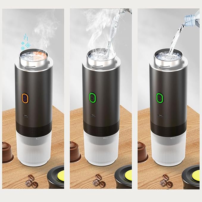 Portable Coffee MachineCar Coffee Maker - Professional Brew Device Small Rechargeable Extraction Tool for Camping Hiking