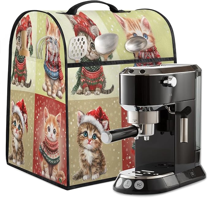 cfpolar Kitchen Aid Mixer Cover Compatible with 6-8 Quarts Christmas Cute Cat Stand Mixer Cover Kitchen Aid Mixers Accessories Appliance Organizer Bag Dust Covers with Zipper Pocket