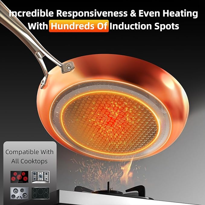 Deluxe DUXANO 14PC Healthy Pots and Pan With 9H Anti-scratch Coating 2-Layer Non-Stick Ceramic&ampPFAS Free Sensitively&ampEvenly Induction Cooking Enhanced Flavor with Infrared Cookware Dishwas