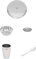 Vinod Stainless Steel Dinner Set 5-Piece Service for 1 Silver V.Thali Set ( Kb 1 ) 14
