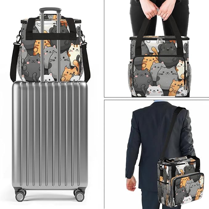 Animal Lovely Cats Coffee Maker Carrying Bag for Keurig K-Mini or K-Mini Plus Storage Portable Coffee Maker Travel Bag
