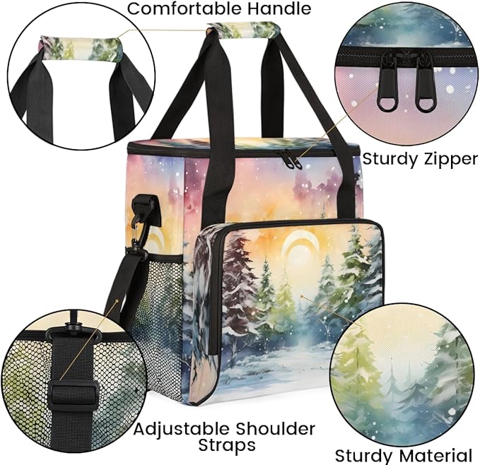 Abstract Tree Coffee Maker Carrying Bag Cute Tree Travel Storage Bag Compatible with K-Mini or K-Mini Plus Single Serve Coffee Brewer Carrying Case with Multiple Pockets &amp Shoulder Strap