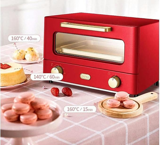 AMNOOL Automatic Mini Oven12L Electric Oven Multifunction Baking Machine 1000W Cake Pizza Oven 30 Minutes Timing Kitchen Convection Oven Aesthetic and Practical-1*
