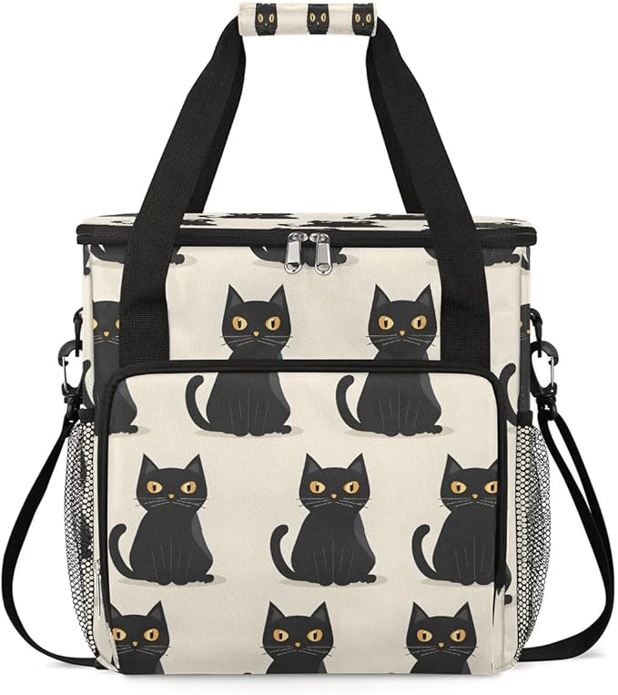 Cool Black Cats Coffee Maker Travel Bag for K-Mini or K-Mini Plus Single Serve Coffee Brewer Portable Storage Tote Case for Tarvel