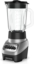 BLACK+DECKER PowerCrush Multi-Function Blender with 6-Cup Glass Jar 4 Speed Settings Silver