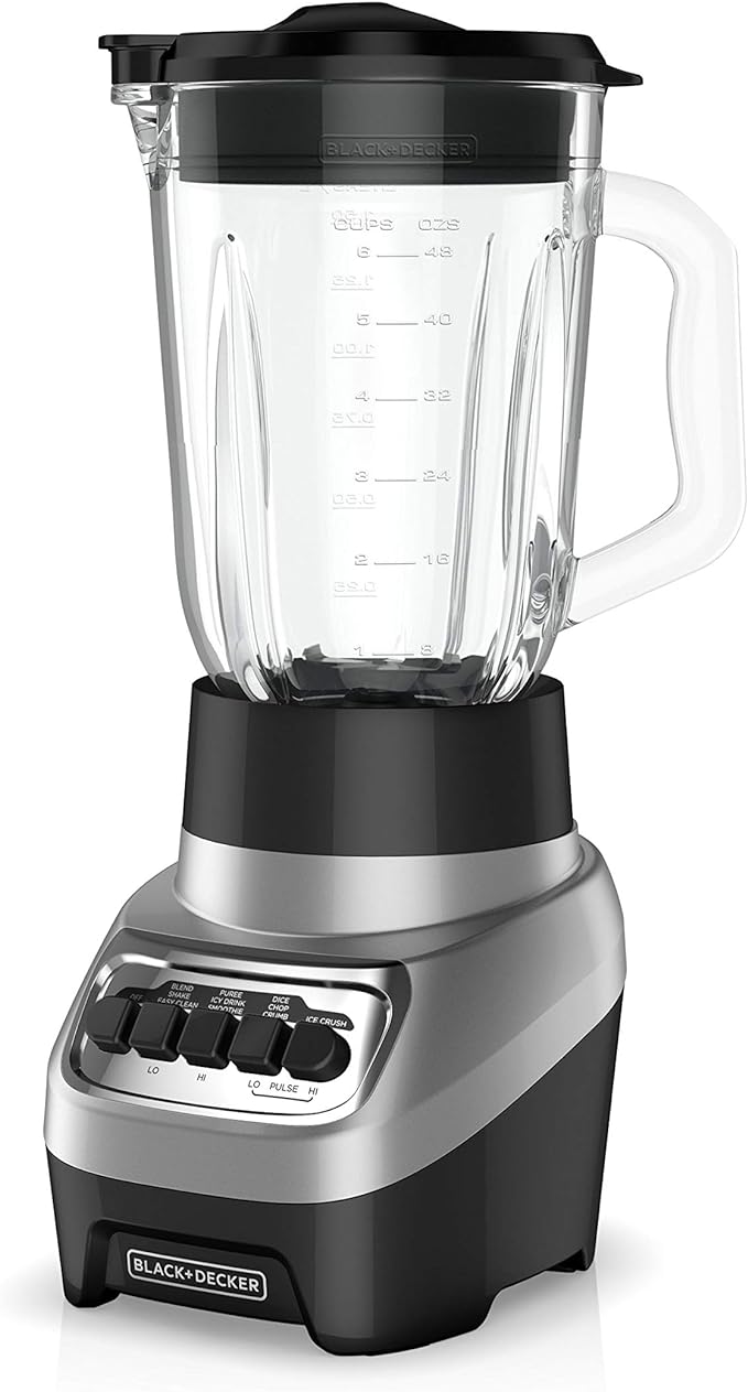 BLACK+DECKER PowerCrush Multi-Function Blender with 6-Cup Glass Jar 4 Speed Settings Silver &amp 2-Slice Extra Wide Slot Toaster One Size