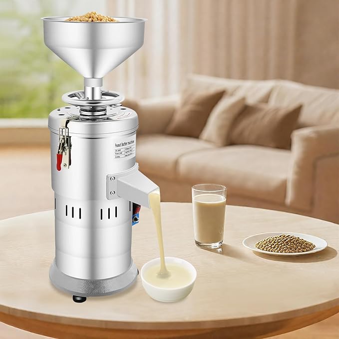Peanut Butter Maker Machine 110V 1100W Electric Grain Grinder 33 lbs/h Sesame Sauce Grinder for Groundnut Almond Cashew Nut Butter Machine with US Plug for Home Commercial Use