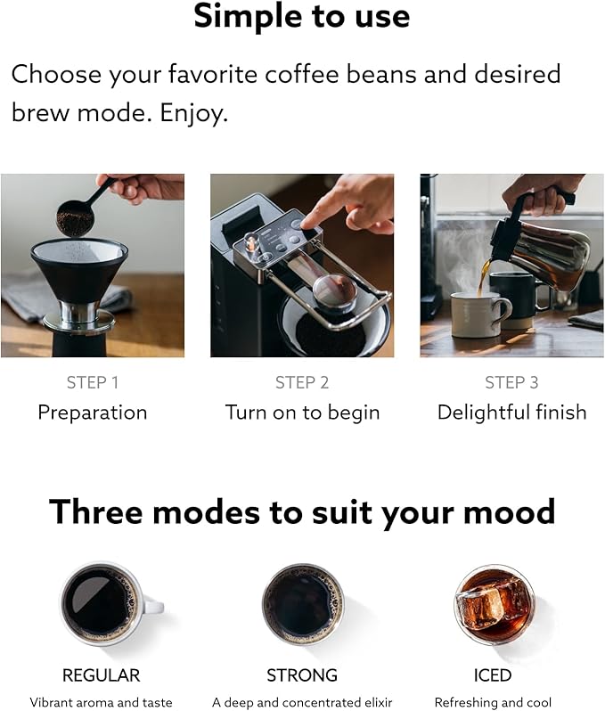 BALMUDA The Brew | Automatic Pour Over Coffee Maker | Clear Brewing Method | Precise Temperature Regulation | Three Brewing Modes: Regular Strong Iced | Compact Design | US Version
