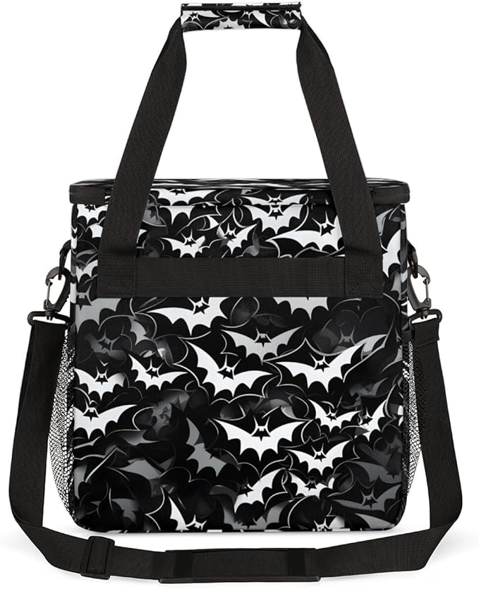 Halloween Bat Coffee Maker Carrying Bag Glowing Bat Travel Storage Bag Compatible with K-Mini or K-Mini Plus Single Serve Coffee Brewer Carrying Case with Multiple Pockets &amp Shoulder Strap