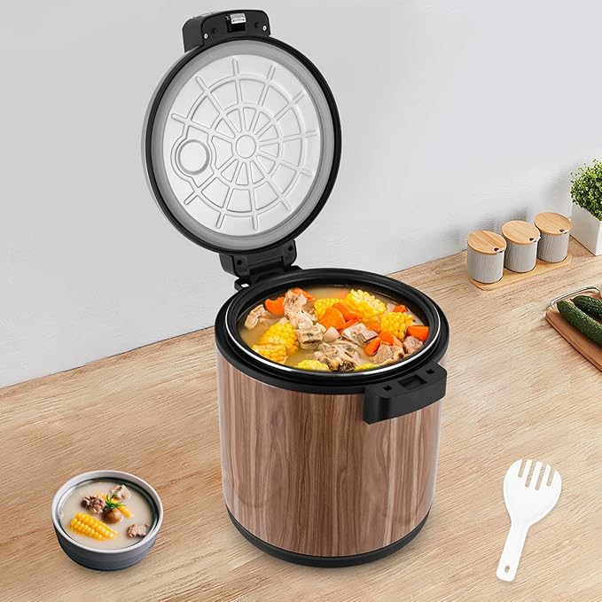 Commercial Rice Warmer(Not Rice Cooker) 23L/6Gal Portable Food &amp Rice Warmer Non-stick Inner Pot 110W Electric Rice Warmer 2 Temp Adjustable Portable Big Rice Warmer for Restaurant