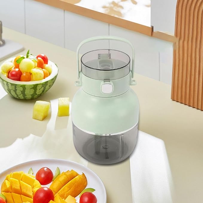 Portable Electric Blender Personal Juicer 500ml USB C Charging with Shoulder Strap 16x21cm Lightweight for Fitness Mom Travel- Green