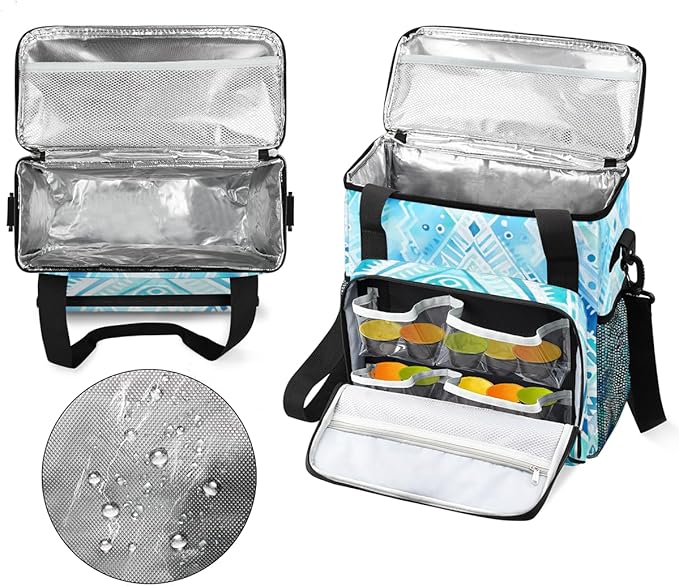 Ethnic Geometry Coffee Maker Carrying Bag Polynesian Pattern Travel Storage Bag Compatible with K-Mini or K-Mini Plus Single Serve Coffee Brewer Carrying Case with Multiple Pockets &amp Shoulder St