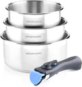 Arthur Martin Set of 3 Saucepans (16/18/20 cm) with 1 Handle Grey
