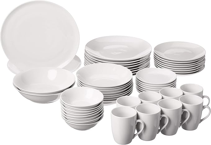 10 Strawberry Street 52 Pc Coupe Dinnerware Set Service for 8 WhiteSM-5200-CP-W