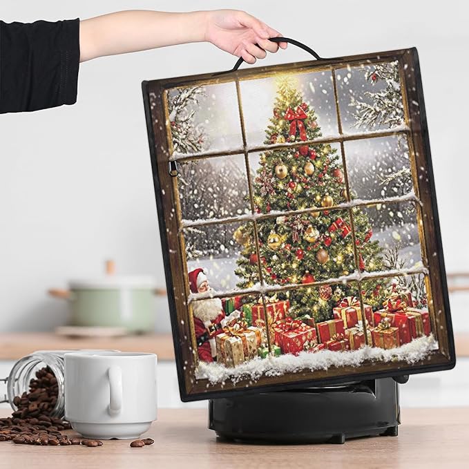 cfpolar Kitchen Aid Mixer Cover Compatible with 6-8 Quarts Christmas Tree Santa Claus Stand Mixer Cover Kitchen Aid Mixers Accessories Appliance Organizer Bag Dust Covers with Zipper Pocket