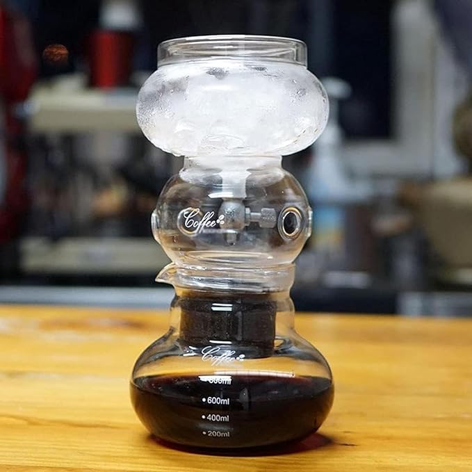 Iced Dripper Coffee Maker Cold Brew Coffee Maker Smooth Slow Cold Drip with Stainless Steel Adjustable Dripper 800ml Glass Pot Makes 4-6 Cups for Home Office