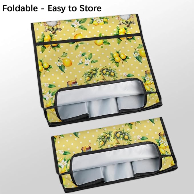 cfpolar Kitchen Aid Mixer Cover Compatible with 6-8 Quarts Yellow Lemon Flowers Stand Mixer Cover Kitchen Aid Mixers Accessories Appliance Organizer Bag Dust Covers with Zipper Pocket