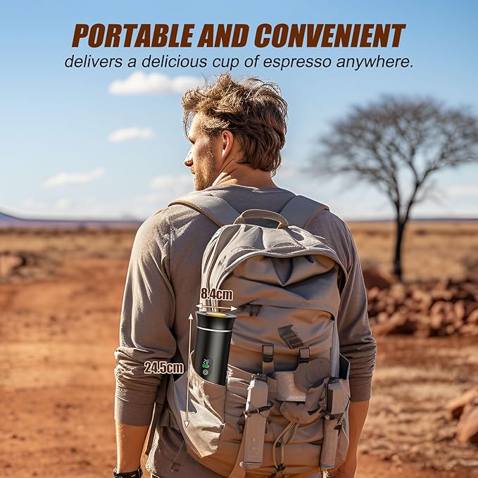 Portable Coffee Maker for Travel 20 bar Mini Travel Car Espresso Machines 3-in-1 Self-Heating Electric Espresso Maker USB-C Ground Coffee &amp Capsule Pod(Ns&ampDG) RV Hiking