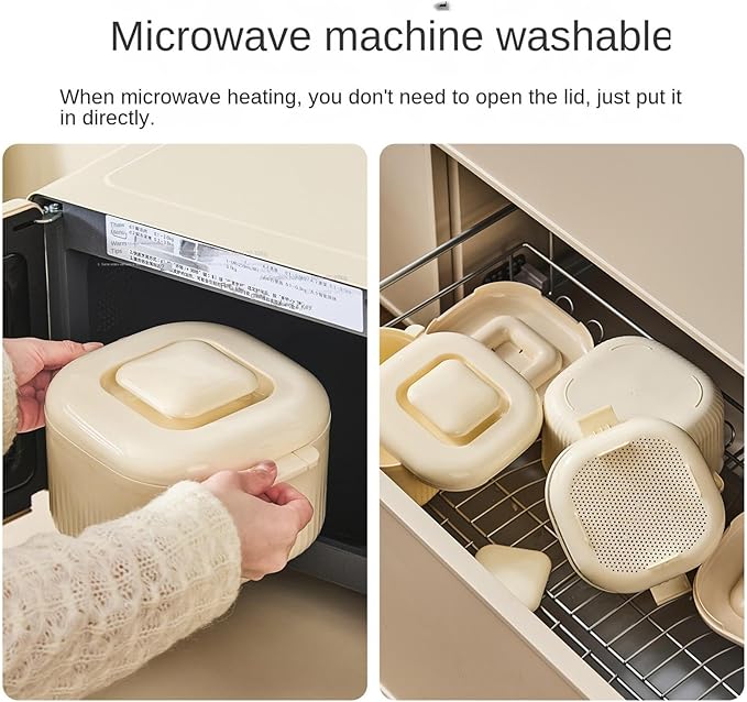 Microwave Rice Cooker 1700ml Food Steamer Cookware Large Microwave Cooking Pot for Kitchen Home BPA Free Heat Resistant Design Food Steamer with Lid Handle Pasta Cooking Tool for Party Restaurant