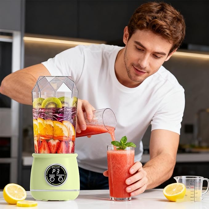 Portable Blender - 550ml Personal Blender for Travel &amp Gym | Cordless Electric Blender with Leak Proof Lid Powerful Rechargeable Motor for Fruits Vegetables Office &amp CA Use