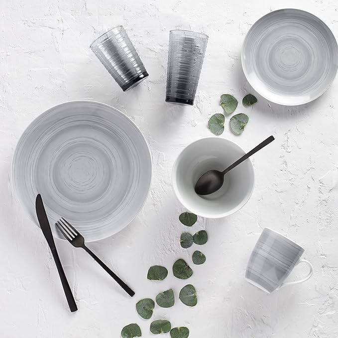 Safdie &amp Co.Premium Dinnerset DINNERSET 16PCS PRC GREY STONE