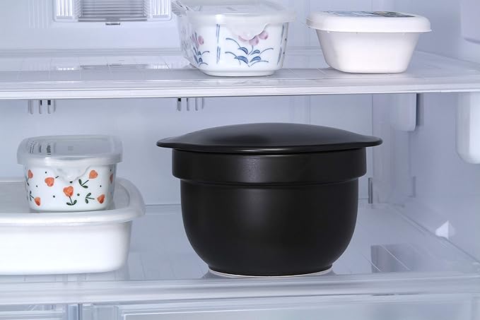 Nishinihon Pottery Rice Pot Black 43.3 fl oz (1100 ml) Arita Ware Hitsu Rice