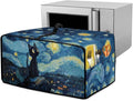 Starry Cat Print Toaster Oven Dust Cover Heavy Duty Bread Maker Machine Covers Machine Washable Small Kitchen Appliance Dust Covers with Accessory Pockets L