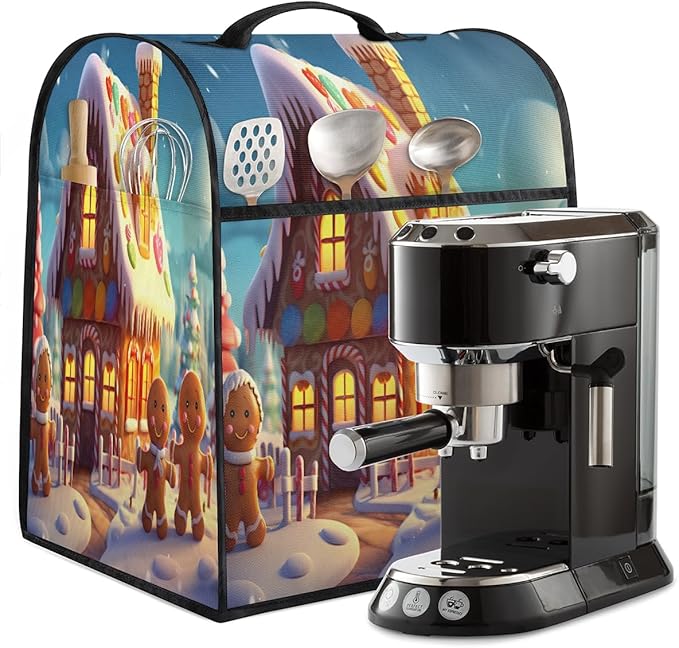 Kitchen Aid Mixer Cover Christmas Gingerbread Man Igloo Stand Mixer Cover Compatible with 6-8 Quarts Stand Mixers Dust Covers with Zipper Pocket Foldable Washable Kitchen Aid Organizer Bag