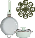 GoodCook Ceramic Cookware Set 5-Piece with Removable Handle Induction Compatible Nonstick and Oven Safe with 8-Inch Frypan Sage Green