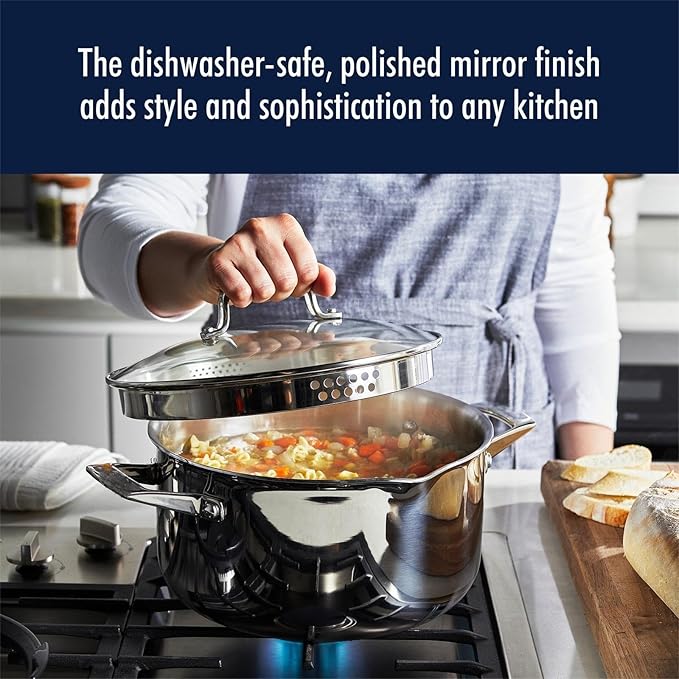 Clad H3 10-pc Induction Ceramic Nonstick Pot and Pan Set Stainless Steel Durable and Easy to clean